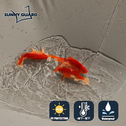 SUNNY GUARD Waterproof Sun Shade Sail 8'x10'x12.8' Taupe Right Triangle UV Block Sunshade for Backyard Yard Deck Patio Garden Outdoor Activities and Facility(Customized)