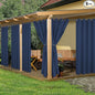 HolidayIdeas Outdoor Curtains for Patio Waterproof, 6 Panels - 54x95 Inches - Weatherproof Privacy Outsides Curtains for Cabana Porch Pergola, Sunlight & UV Blocking (Navy, Grommet Top)
