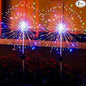 2 Pack Solar Firework Lights Outdoor - Verified 200 LED & 8 Modes - Starburst Solar Powered Garden Lights, Reinforced Durable Stakes, Waterproof Pathway Walkway Lights for Yard Patio Decor