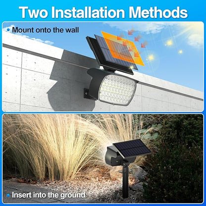 108 LED Solar Spot Lights Outdoor, Solar Lights Outdoor IP65 Waterproof, 3 Modes Solar Landscape Spotlights, Large Solar Powered Panel Lights for Garden Yard Pathway(Cool White/4 Pack)