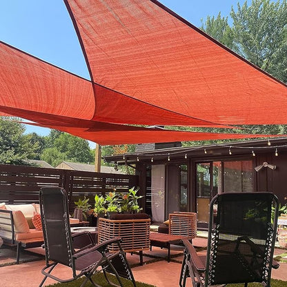 LOVE STORY Custom Size 8'x8'x8' Terra Red Sun Shade Sail Triangle Sunshade Fabric Awning Canopy for Patio Backyard Carport Pergola (Customized)