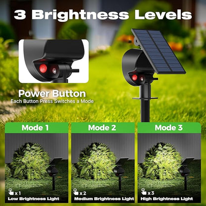 nipify 6 Pack Solar Spot Lights Outdoor Waterproof with 3 Modes, Solar Spotlight Light for Outside Yard Landscape Lighting Pathway Lights Wall,Cool White