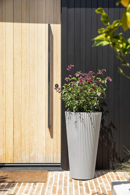 Veradek Demi Series Tall Planter for Porch, Patio, Backyard | Durable Plastic-Stone Composite Material | Modern Décor for Tall Plants, Grasses