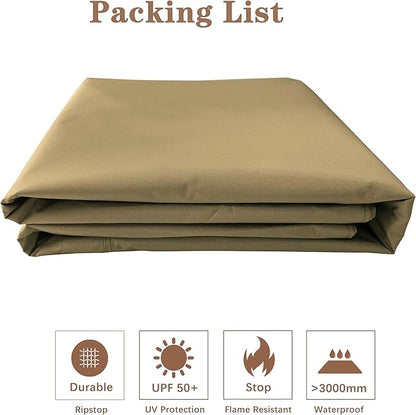 SCOCANOPY Replacement Gazebo Canopy for 10 x 12 Regency II Patio Gazebo Model L-GZ798PST,A101004104,A101004105 (Beige)