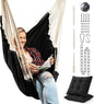 Hanging Hammock Chair Swing – Hanging Chair Outdoor & Indoor - Hammock Swing Chair – Quick & Easy Setup with Hardware Kit – Durable & Spacious Full Body Support with 2 Plush Cushions – Holds 440 Lbs