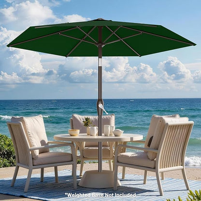AreShark 7.5FT Patio Umbrella Table Market Umbrella with 6 Sturdy Ribs, Button Tilt/Crank, Heavy-Duty Outdoor Umbrellas for Pool, Deck, Garden and Backyard, Dark Green