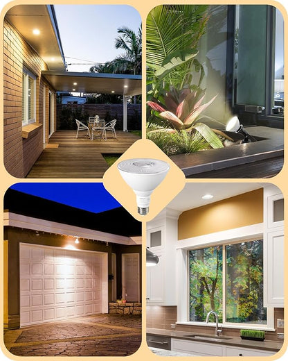 EDISHINE PAR38 LED Outdoor Flood Light Bulbs 2 Pack, 120W Equivalent Dimmable Waterproof LED Flood Light Bulb 3000K Warm Light 18W 1800LM E26 Base for Yard Porch Driveway Garage Christmas, ETL Listed