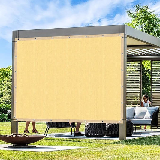 Artpuch Outdoor Pergola Shade Cover 4x12 FT Sun Shade Cloth with Grommets Sand 90% UV Protection Canopy Patio Privacy Screen (Customized Available)