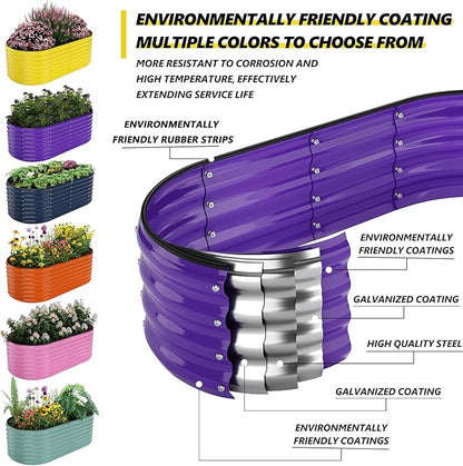Galvanized Metal Planter Raised Garden Bed Kit for Gardening Outdoor，6x3x2ft Planter Grow Garden Box Raised Flower Bed，Long Vegetable Clearance Herb Raised Garden Beds For Container Gardening