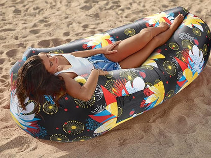 WEKAPO Inflatable Couch Air Lounger Chair - Camping & Beach Accessories, Portable Blow up Sofa for Hiking, Lawn, Indoor/Outdoor Movies & Music Festivals. Lightweight and Easy to Set Up Air Hammock