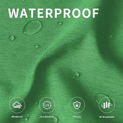 Easy-Going Linen Look Outdoor Curtains Waterproof Windproof Porch Curtains, Soft Thicken Outdoor Privacy Curtains for Patio, Gazebo, Grommet Top and Tab Bottom Drape, 1 Panel, 54x108 inch, Green