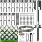 Wire Trellis for Climbing Plants Outdoor, 20-Set Wall Wire Trellis Kit with 1/8in x 98ft Stainless Steel Cable, T316 Espalier System for Fence and Garden DIY Projects