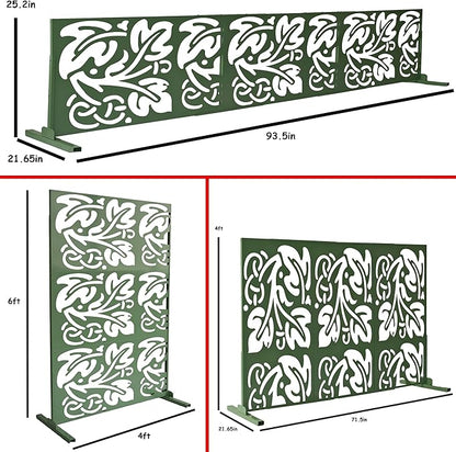 Oakland Living 6 ft. X 4 ft. Green Freestanding Metal Privacy Screen Room Divider