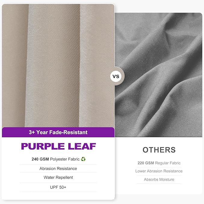 PURPLE LEAF 10' X 10' Left-right Tilting Patio Umbrella Outdoor Cantilever Swivel Square Umbrella with Tilt Aluminum Offset Umbrella with 360-degree Rotation for Garden Deck Pool Patio Beige