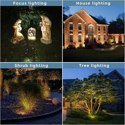 Gardencoin Solid Brass Outdoor Landscape Spotlights, 12V Heavy Duty Low Voltage LED Spot Light Waterproof for Garden and Yard Up Lighting, Bronze Accent Lighting Fixture Without Bulb, 6 Pack