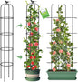 Tower Obelisk Garden Trellis for Climbing Plant，6.2FT/74.4" Rustproof Metal Potted Plant Climbing Support for Indoor Outdoor Flowers Vegetable Fruits Vines Support （1pcs）
