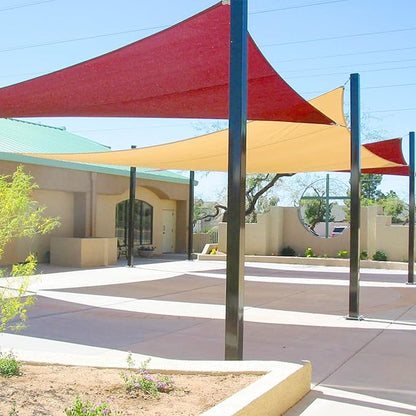E&K Sunrise 23' x 23' x 23' Sun Shade Sail Triangle Canopy Shade Cover UV Block for Patio Backyard Garden Outdoor (Red)
