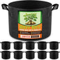 10 Pack 3 Gallon Grow Bags, Thickened Nonwoven Fabric Planter Pots with Handles, Heavy Duty 300G Garden Pots for Tomato, Potato and Vegetable