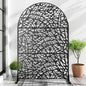 Casaphoria 72" H x 47" W Arched Metal Privacy Screen - Elegant Freestanding Outdoor Screen for Deck, Patio & Balcony - Versatile Decorative Privacy Panels for Home & Garden Use (Black-Net)