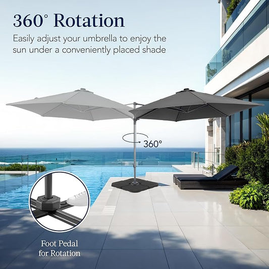 Offset Cantilever Hanging Market Patio Umbrella, 10ft