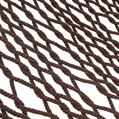 Lazy Daze Hammocks Double Rope Hammock, 2 Person Traditional Outdoor Hand Woven Cotton Rope Hammock with Spreader Bar, Carabiners, Tree Straps, Chains for Patio Yard - Max 450 Lbs, Dark Brown