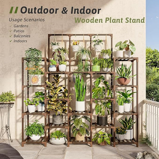 Plant Stand Indoor Outdoor 63" Tall Plant Shelf for Plants 14-Tier