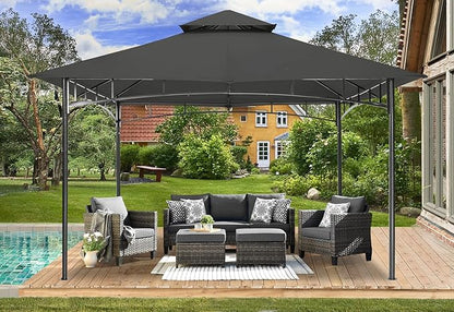 MASTERCANOPY Outdoor Garden Gazebo for Patios with Stable Steel Frame (11x11, Dark Gray)