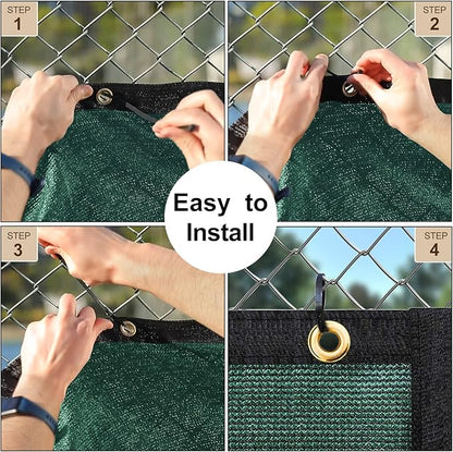 UPGRADE Privacy Fence Screen 3'x5' Dark Green Outdoor 90% Visibility Blockage 170 GSM Mesh Shade Cover Panels for Backyard,Balcony,Home Decoration with Zip Ties,Customized Avaliable
