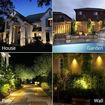 B-right Solar Spot Lights Outdoor, 8 Modes IP65 Waterproof Solar Powered Garden Spotlights 4-in-1 Landscape Lighting Auto On/Off with Remote Solar Uplights for Patio Pathway Tree 2700K Warm White