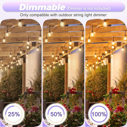 28 Pack S14 Bulbs for Outdoor String Lights, Shatterproof LED Replacement Bulbs for Patio String Lights Outdoor Waterproof, E26 Base, Soft White 2200K, Dimmable
