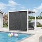 PURPLE LEAF Outdoor Retractable Pergola with Curtains 10' x 10' White Patio Aluminum Pergola with Sun Shade Canopy for Backyard Deck Garden Modern Metal Pergola, Gray