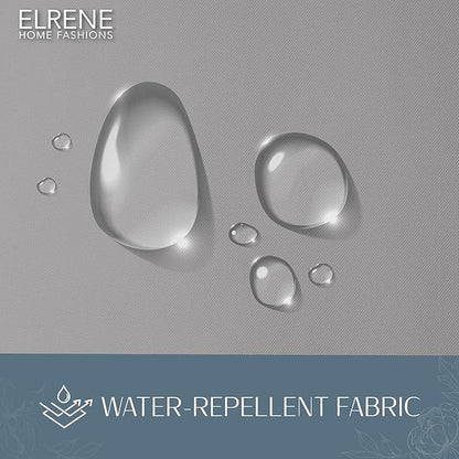Elrene Home Fashions Matine Weatherproof Tab-Top Indoor/Outdoor Solid Color Curtain Panel for Porch, Pergola, Patio, Deck, 52”W x 84”L, Gray