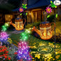 2 Pack Solar Lanterns Outdoor Waterproof,Hummingbird Watering Can Garden Decor,Hanging Solar Path Lights Yard Art,Outside Patio Decorations Gardening Christmas Gifts for Mom Grandma Women (with Hook)