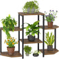 Plant Stand Indoor, Multiple Plant Shelf Corner Rack, 6 Potted Plant Stand, 6 Tiers Large Flower Holder, Planter Display Rack for Patio Balcony Living Room Bedroom Decor, Rustic Brown