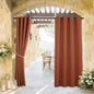 RYB HOME Outdoor Curtains for Patio Waterproof Block Sunlight Thermal Insulated Privacy Assured Thick Outside Curtains for Pergola, Cabana, Gazebo, W52 x L72, Mecca Red, 1 Panel