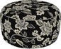 LVTXIII Indoor/Outdoor Extra Large Inflatable Ottoman Pouf D31 x H14 Inch, Round Footstool with Handle, Weather-Resistant Portable Furniture for Patio, Camping, Beach, Elegant Vines Black