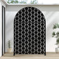 Casaphoria 72" H x 47" W Arched Metal Privacy Screen - Elegant Freestanding Outdoor Screen for Deck, Patio & Balcony - Versatile Decorative Privacy Panels for Home & Garden Use (Black-Square)