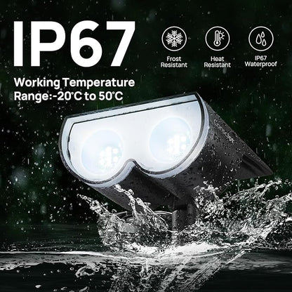 Solar Lights Outdoor Waterproof, Consciot 16 LEDs IP67 Spot Lights Outdoor, Auto On/Off Solar Landscape Spotlights, 2-in-1 Adjustable Wall Lights for Garden Yard Pathway, Cool White 4 Pack