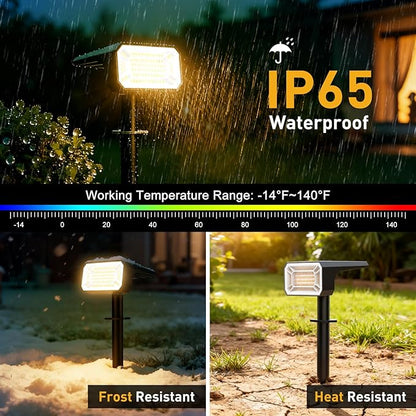 Solar Spot Lights Outdoor Waterproof IP65, [8 Pack/100 LED/4 Modes] Solar Landscape Spotlights, Auto On/Off High Lumens Spot Lights for Yard Garden Pathway(Warm White)