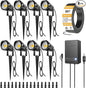 ZUCKEO All-in-One Landscape Lighting Kit, 5W LED Low Voltage Landscape Lights with Transformer and 80FT Wire, Waterproof Outdoor Spotlight with Connectors for Yard Garden House, 3000K 12-24V 8Pack