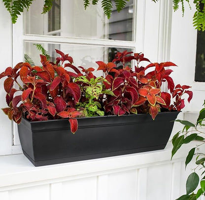 The HC Companies 24" Eclipse Plastic Window Box 7.76"x24"x6.57" in Clay Color