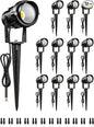 6W 700LM Low Voltage Landscape Lighting, 12V AC/DC 3000K Warm White LED Low Voltage Landscape Lights, IP65 Waterproof Outdoor Spotlights with Connectors for Garden Tree Yard 12Pack W01SLP1206