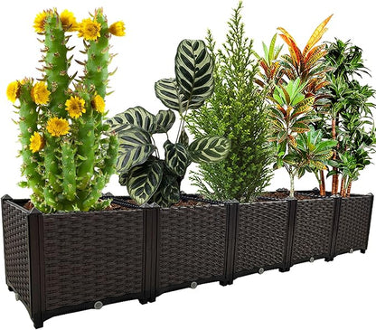 Large Planters for Outdoor Plants pots Elevated Garden Boxes Raised Garden Bed Garden Patio Balcony Deck to Planting Flowers Vegetables Tomato and Herbs