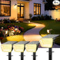 Linkind Solar Spot Lights Outdoor Waterproof IP67, 60 LED Solar Flood Lights 30% High Conversion Landscape Lighting for Garden Yard Pathway (4 Pack, Warm White)