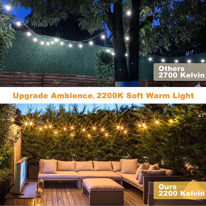 String Lights 150 Ft Warm White LED Shatterproof Outdoor