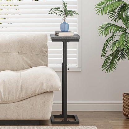TUTOTAK End Table, Side Table, Tall Couch Table, Sofa Table, Living Room, Bedroom, Grey TB01BY0832