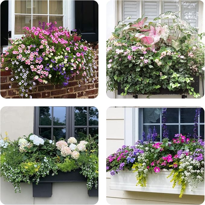 4 Pack 24 Inch Trough Coconut Liners for Window Box Deck Planter Natural Coco Fiber Replacement Liner for Outdoor Plants Rectangular Coir Planters for Porch Balcony Garden Decor
