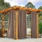 NICETOWN 2 Panels Outdoor Curtains for Patio Waterproof Top & Bottom Pocket & Back Tab, Blackout Outdoor Drapes with Rope for Fixed Windproof Keep Privacy & Warm for Porch, W52 x L95, Tan-Khaki