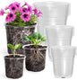MIXC Clear Nursery Pots with Drainage Holes, 5/4/3.5 Inch Reinforced Transparent Plastic Seed Starter Pots, for Indoor Outdoor Gardening Seedling Planter, 30 Pack