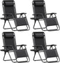 Homall Zero Gravity Chair Patio Folding Lawn Outdoor Lounge Gravity Camp Reclining Lounge Chair with Cup Holder Pillows for Poolside Backyard and Beach Set of 4 (Black)